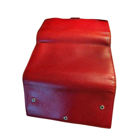 Vintage COACH Hamptons? Red Full-Sz Wallet Tri-Fold Clutch Textured Leather HTF - Picture 8 of 13